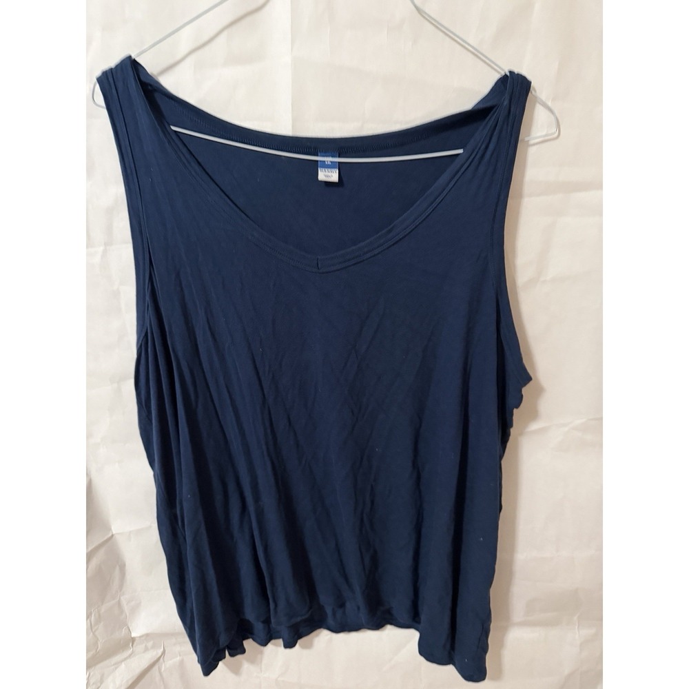 Old Navy XXL navy blue sleeveless jersey tank top with a V-neckline